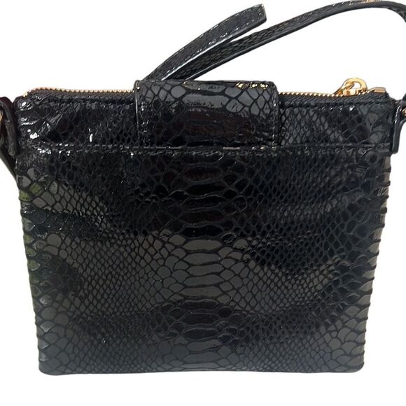 Michael Kors Fulton Black Python Embossed Leather Crossbody - Picture 6 of 16